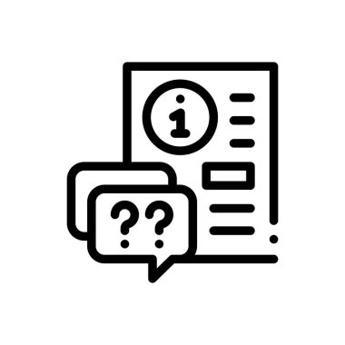 bilgi simgesi. Beyaz Arkaplanda İnce Doğrusal Tasarım