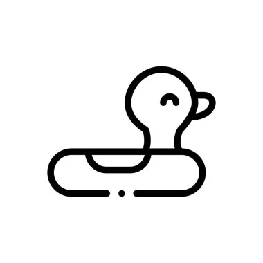 Şişme havuz ikonu. Beyaz Arkaplanda İnce Doğrusal Tasarım