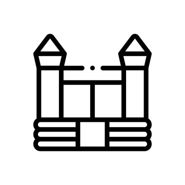 Şişme ördek ikonu. Beyaz Arkaplanda İnce Doğrusal Tasarım