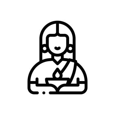 Hint ikonu. Beyaz Arkaplanda İnce Doğrusal Tasarım