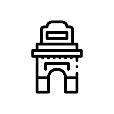 Hindistan ikonu. Beyaz Arkaplanda İnce Doğrusal Tasarım