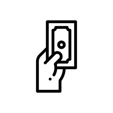 Gelir ikonu. Beyaz Arkaplanda İnce Doğrusal Tasarım