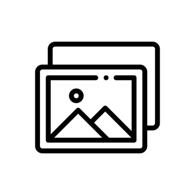 resim simgesi. Beyaz Arkaplanda İnce Doğrusal Tasarım