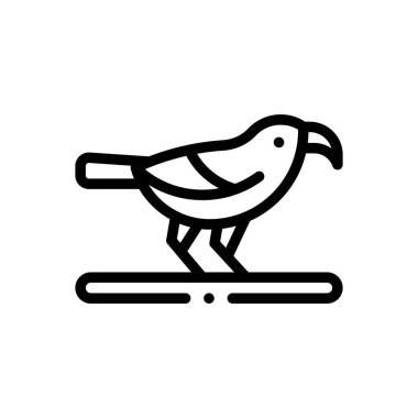 İkaros simgesi. Beyaz Arkaplanda İnce Doğrusal Tasarım