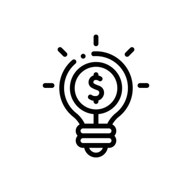 Fikir ikonu. Beyaz Arkaplanda İnce Doğrusal Tasarım