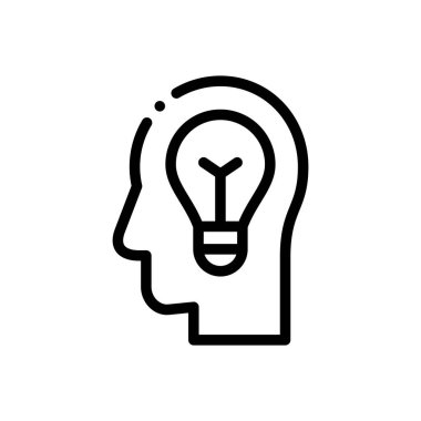 Fikir ikonu. Beyaz Arkaplanda İnce Doğrusal Tasarım