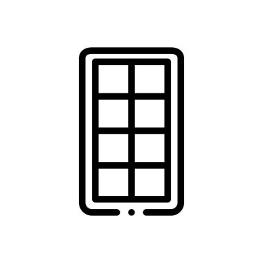 Buz küpleri simgesi. Beyaz Arkaplanda İnce Doğrusal Tasarım