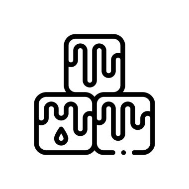 Buz balıkçılığı ikonu. Beyaz Arkaplanda İnce Doğrusal Tasarım