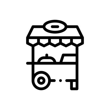 Dondurma ikonu. Beyaz Arkaplanda İnce Doğrusal Tasarım