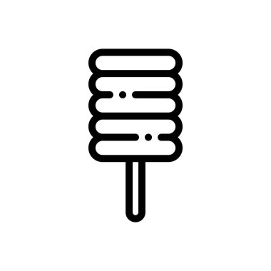 Dondurma ikonu. Beyaz Arkaplanda İnce Doğrusal Tasarım