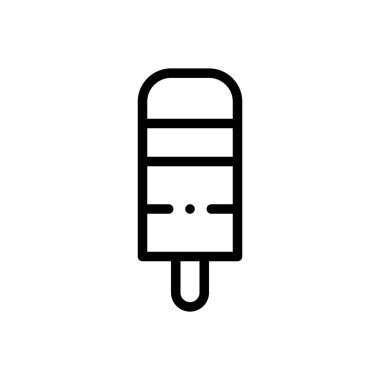 Dondurma ikonu. Beyaz Arkaplanda İnce Doğrusal Tasarım