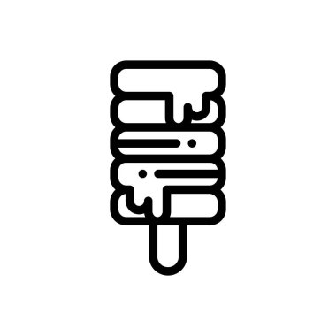 Dondurma ikonu. Beyaz Arkaplanda İnce Doğrusal Tasarım