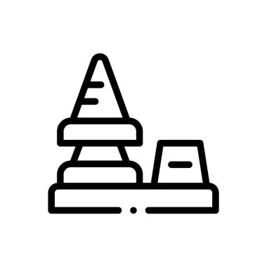 Dondurma konisi ikonu. Beyaz Arkaplanda İnce Doğrusal Tasarım