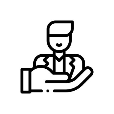 İnsan hakları ikonu. Beyaz Arkaplanda İnce Doğrusal Tasarım