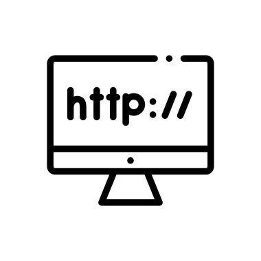 https simgesi. Beyaz Arkaplanda İnce Doğrusal Tasarım