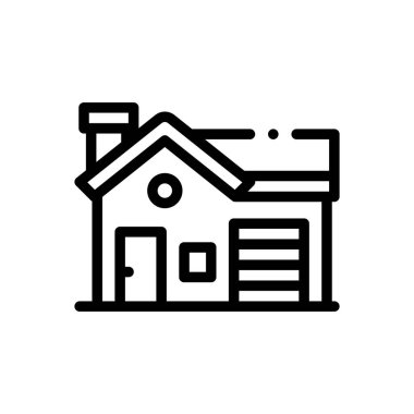 Ev ikonu. Beyaz Arkaplanda İnce Doğrusal Tasarım