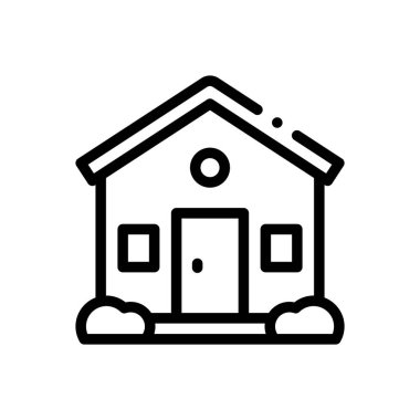 Ev ikonu. Beyaz Arkaplanda İnce Doğrusal Tasarım