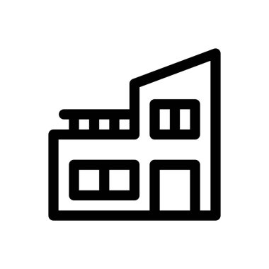 Ev ikonu. Beyaz Arkaplanda İnce Doğrusal Tasarım