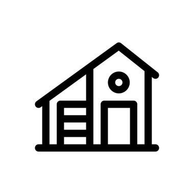 Ev ikonu. Beyaz Arkaplanda İnce Doğrusal Tasarım