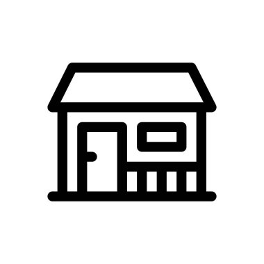 Ev ikonu. Beyaz Arkaplanda İnce Doğrusal Tasarım