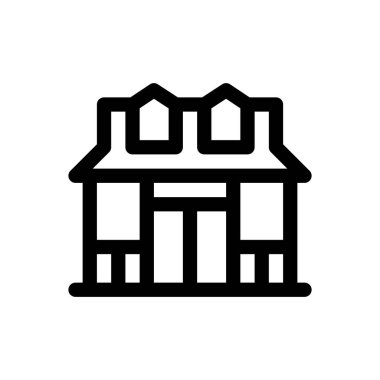 Ev ikonu. Beyaz Arkaplanda İnce Doğrusal Tasarım