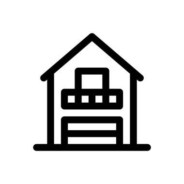 Ev ikonu. Beyaz Arkaplanda İnce Doğrusal Tasarım