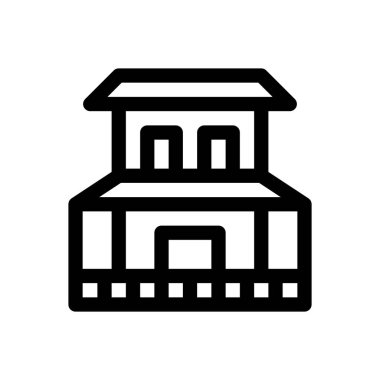 Ev ikonu. Beyaz Arkaplanda İnce Doğrusal Tasarım