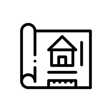 Ev ikonu. Beyaz Arkaplanda İnce Doğrusal Tasarım