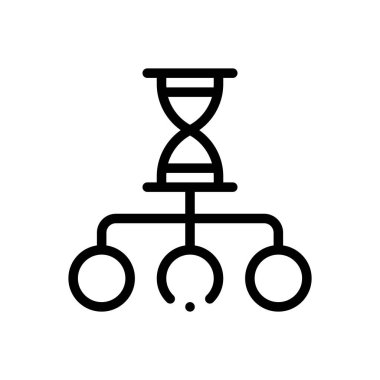 Kum saati ikonu. Beyaz Arkaplanda İnce Doğrusal Tasarım