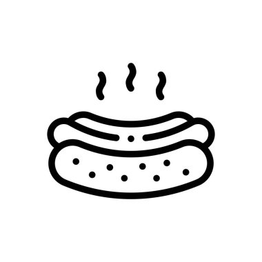 Otel çanı ikonu. Beyaz Arkaplanda İnce Doğrusal Tasarım