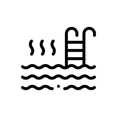 Sıcak tencere ikonu. Beyaz Arkaplanda İnce Doğrusal Tasarım