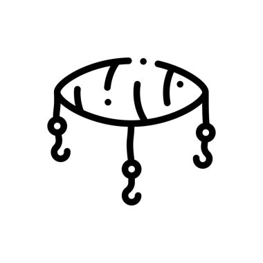 Kanca ikonu. Beyaz Arkaplanda İnce Doğrusal Tasarım