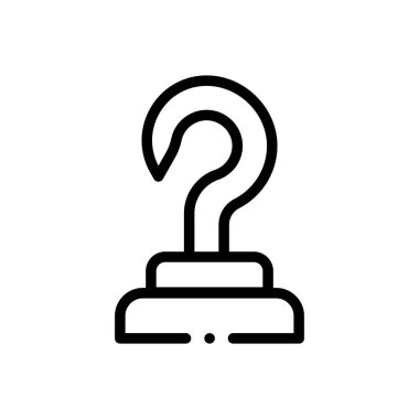 Kanca ikonu. Beyaz Arkaplanda İnce Doğrusal Tasarım