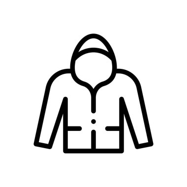 Kapüşonlu ikon. Beyaz Arkaplanda İnce Doğrusal Tasarım