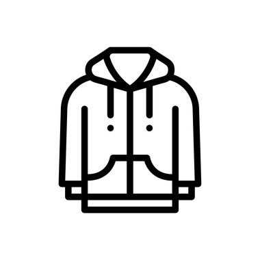 Kapüşonlu ikon. Beyaz Arkaplanda İnce Doğrusal Tasarım