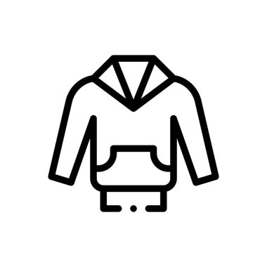 Kapüşonlu ikon. Beyaz Arkaplanda İnce Doğrusal Tasarım