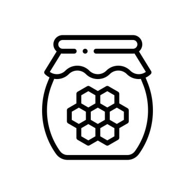 Bal ikonu. Beyaz Arkaplanda İnce Doğrusal Tasarım