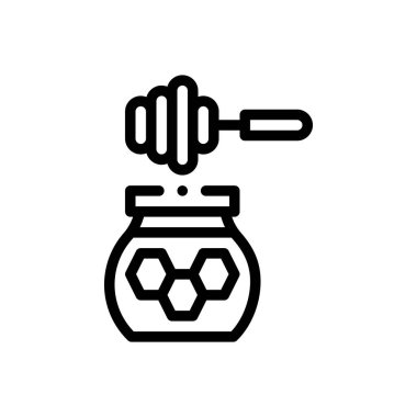 Bal ikonu. Beyaz Arkaplanda İnce Doğrusal Tasarım