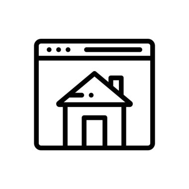 Ev onarım ikonu. Beyaz Arkaplanda İnce Doğrusal Tasarım