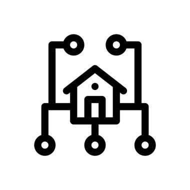 Ana sayfa simgesi. Beyaz Arkaplanda İnce Doğrusal Tasarım