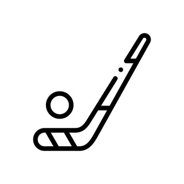 Hokey ikonu. Beyaz Arkaplanda İnce Doğrusal Tasarım