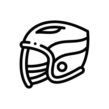 Hokey diski ikonu. Beyaz Arkaplanda İnce Doğrusal Tasarım