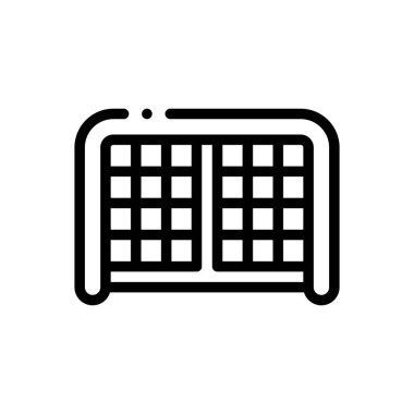 Hokey kask ikonu. Beyaz Arkaplanda İnce Doğrusal Tasarım