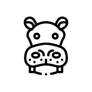 Su aygırı ikonu. Beyaz Arkaplanda İnce Doğrusal Tasarım