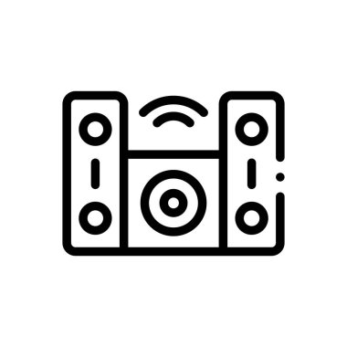 Yüksek sandalye ikonu. Beyaz Arkaplanda İnce Doğrusal Tasarım