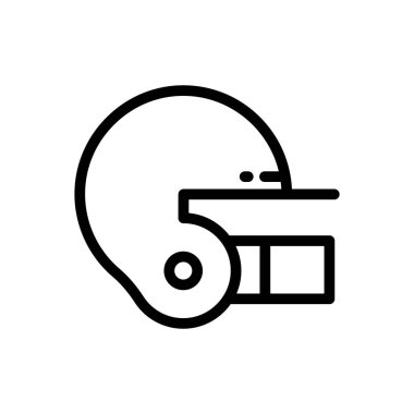 Kask ikonu. Beyaz Arkaplanda İnce Doğrusal Tasarım