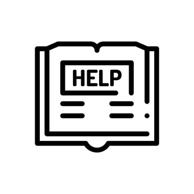 Yardım simgesi. Beyaz Arkaplanda İnce Doğrusal Tasarım