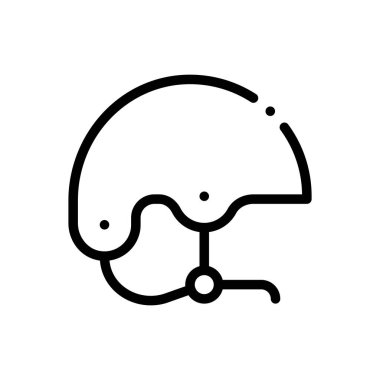 Kask ikonu. Beyaz Arkaplanda İnce Doğrusal Tasarım