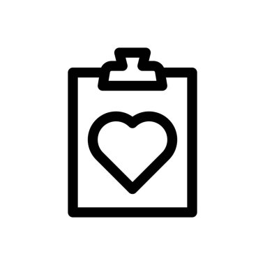 Kalp ikonu. Beyaz Arkaplanda İnce Doğrusal Tasarım