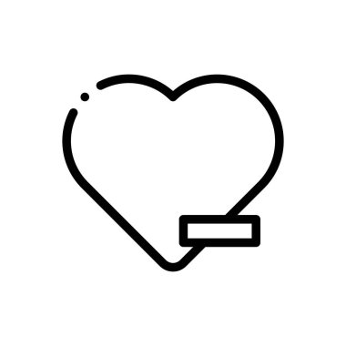 Kalp ikonu. Beyaz Arkaplanda İnce Doğrusal Tasarım